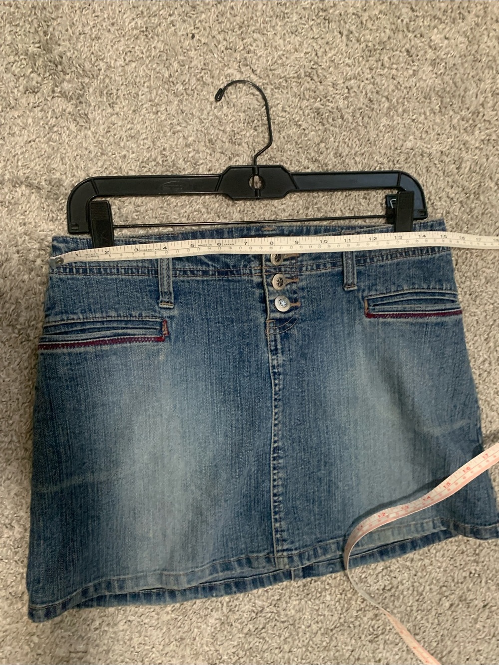 Y2K Bubblegum Denim Mini Skirt with Heart Patch - Blue - Picture 8 of 8